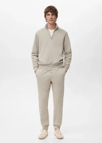 Pantaloni jogging in cotone con elastico in vita