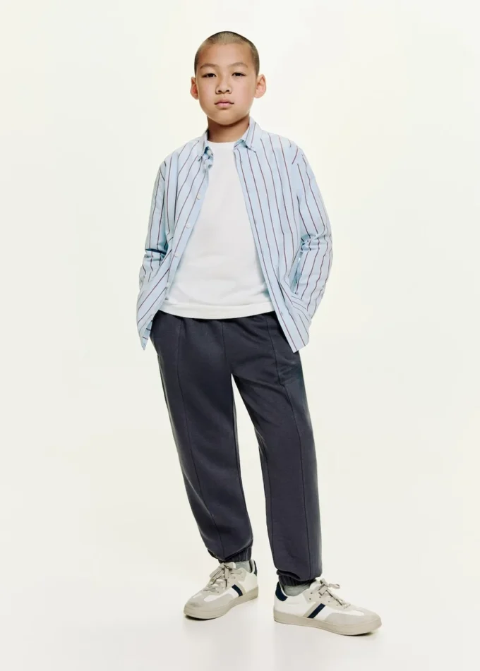 Pantaloni jogging in cotone con elastico in vita Pantaloni jogging in cotone con elastico in vita