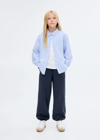 Pantaloni jogging in cotone con elastico in vita