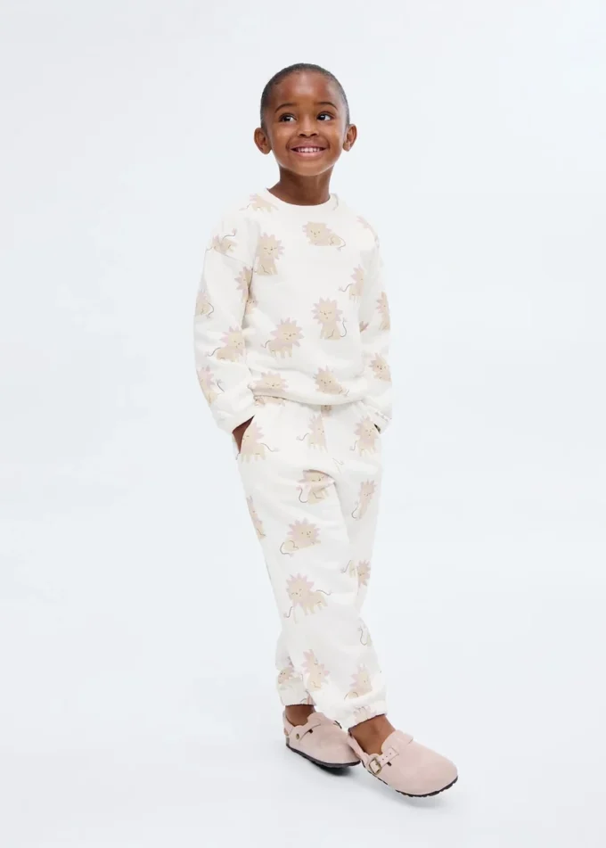 Pantaloni jogging in cotone stampato