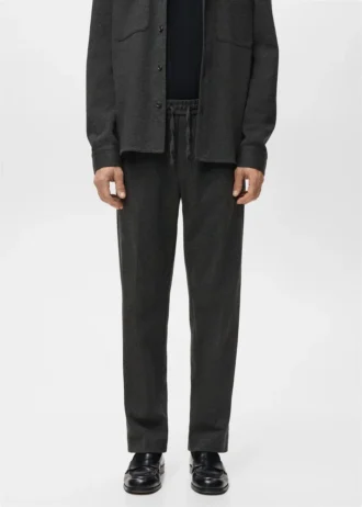 Pantaloni jogging in flanella con coulisse