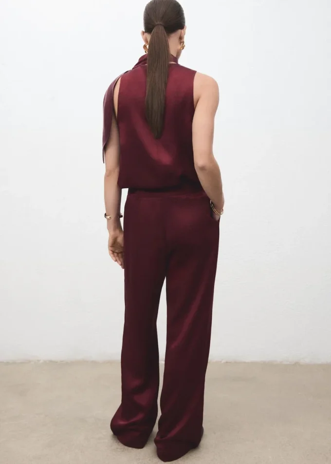 Pantaloni larghi in raso Pantaloni larghi in raso