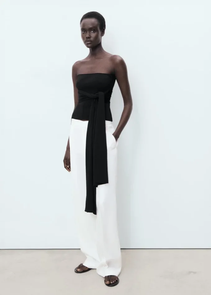 Pantaloni plissettati in misto lino Pantaloni plissettati in misto lino