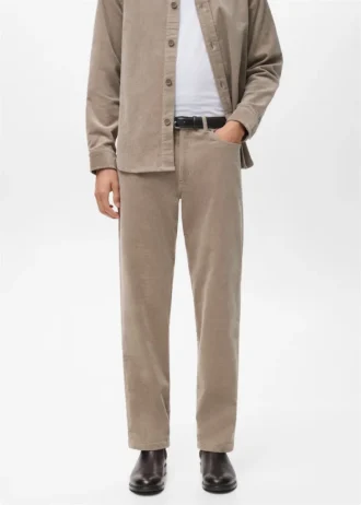 Pantaloni regular fit in velluto a coste