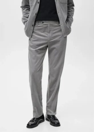 Pantaloni regular fit in velluto a coste