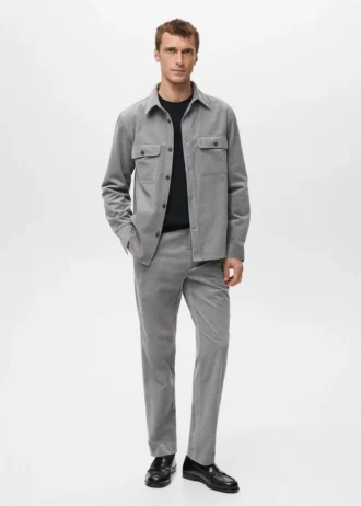 Pantaloni regular fit in velluto a coste