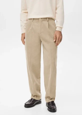 Pantaloni regular fit in velluto a coste