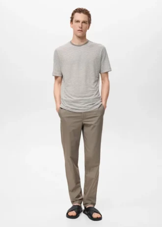 Pantaloni slim fit 100% cotone