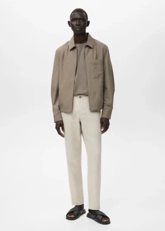 Pantaloni slim fit 100% lino