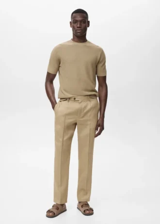 Pantaloni slim fit 100% lino