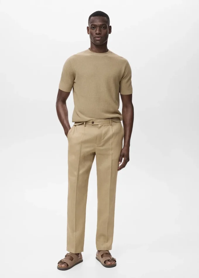 Pantaloni slim fit 100% lino Pantaloni slim fit 100% lino