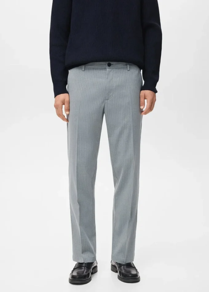 Pantaloni slim fit a righe Pantaloni slim fit a righe