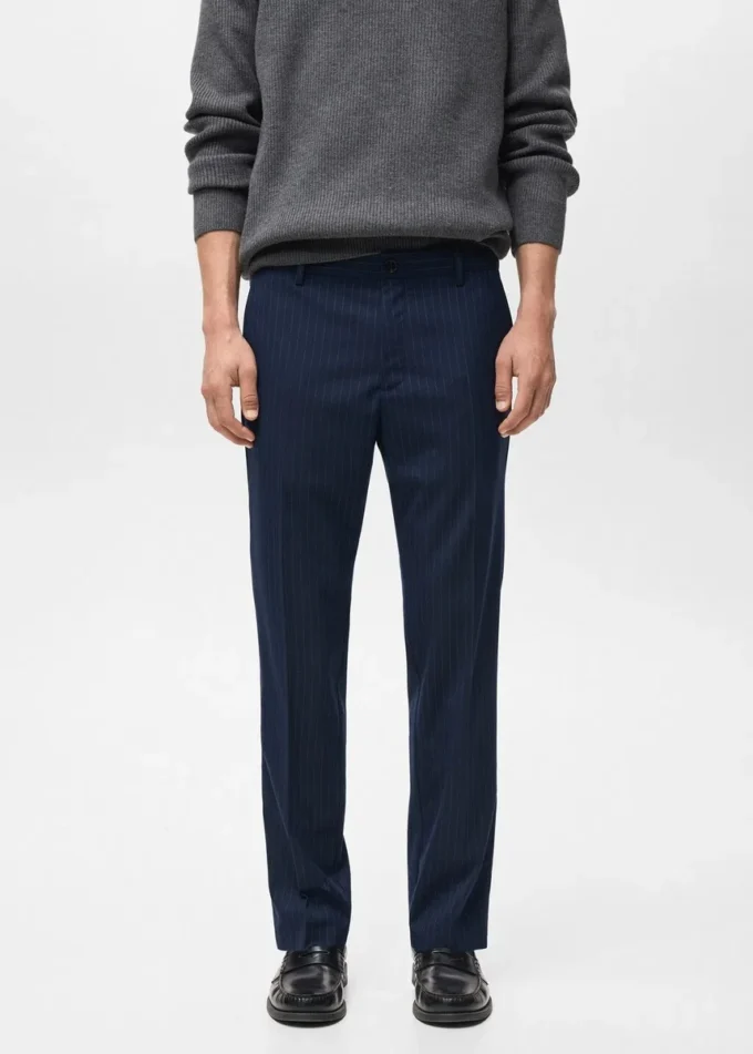 Pantaloni slim fit a righe Pantaloni slim fit a righe