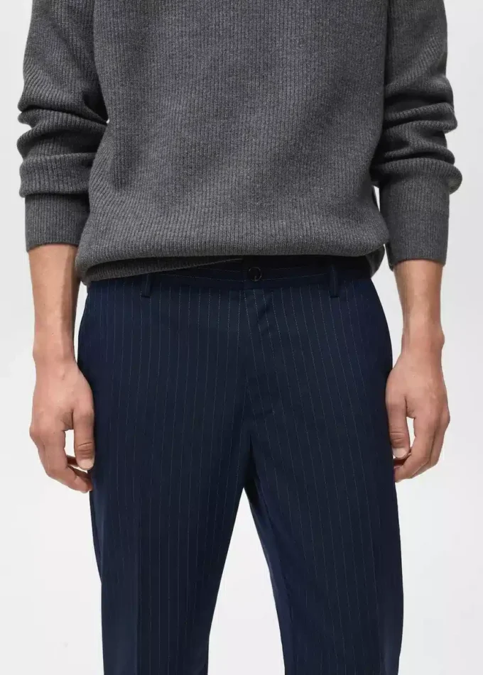 Pantaloni slim fit a righe Pantaloni slim fit a righe