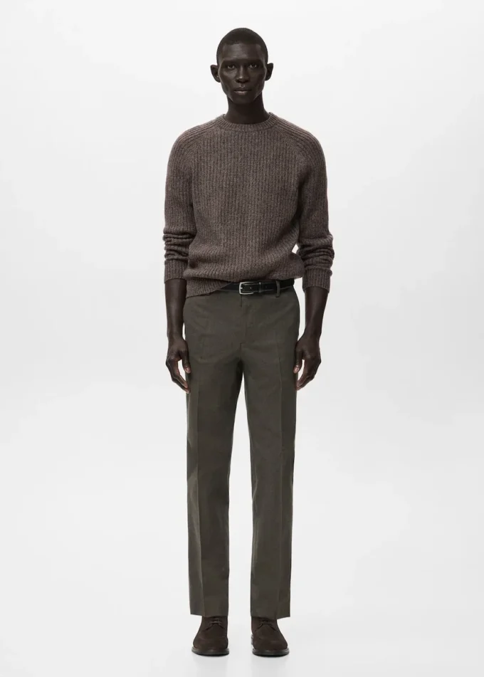 Pantaloni slim fit in flanella