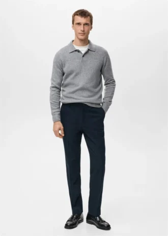 Pantaloni slim fit in flanella