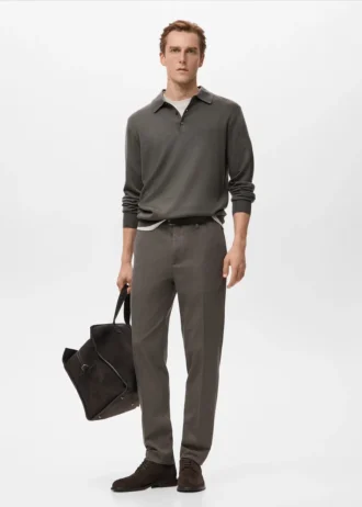 Pantaloni slim fit in flanella