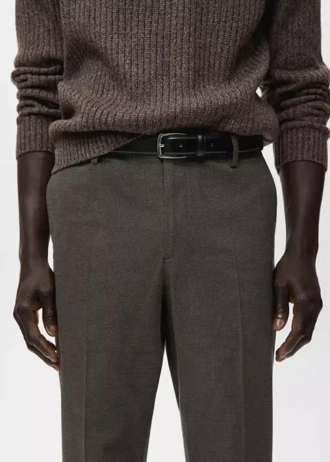 Pantaloni slim fit in flanella