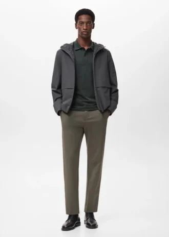 Pantaloni slim fit in tessuto elasticizzato con coulisse