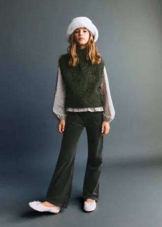 Pantaloni svasati in finto velluto