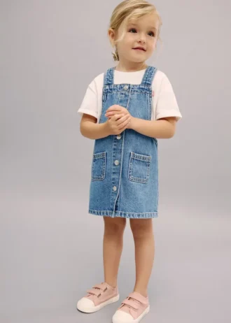 Pichi con bottoni in denim