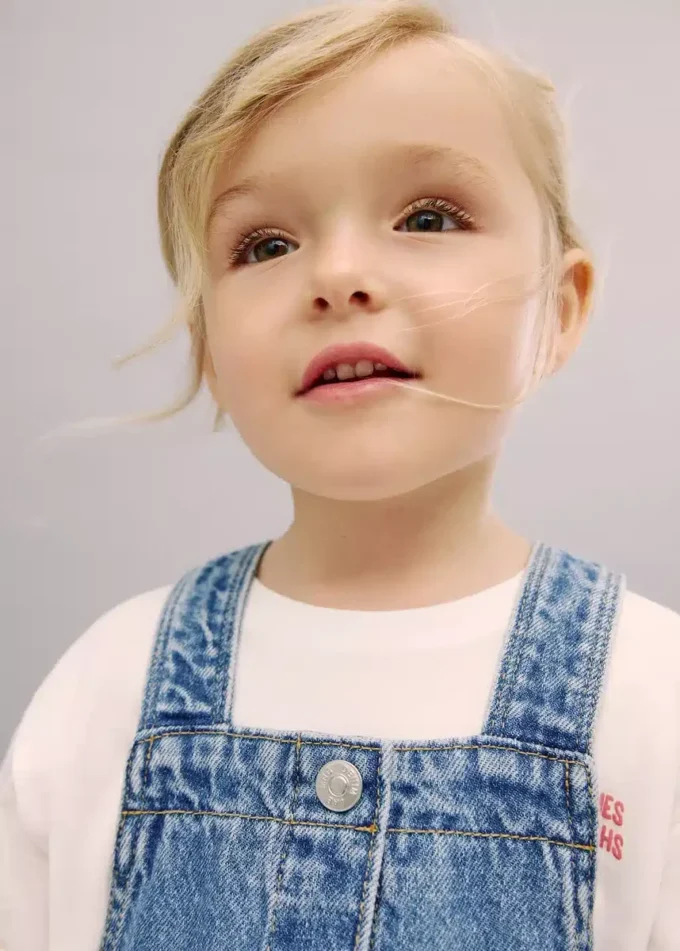 Pichi con bottoni in denim