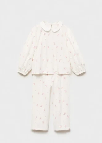 Pigiama con colletto alla Peter Pan stampato