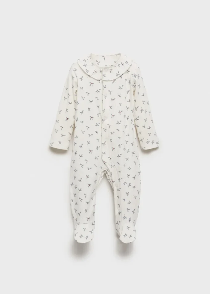 Pigiama con fiori e collo a barchetta Pigiama con fiori e collo a barchetta