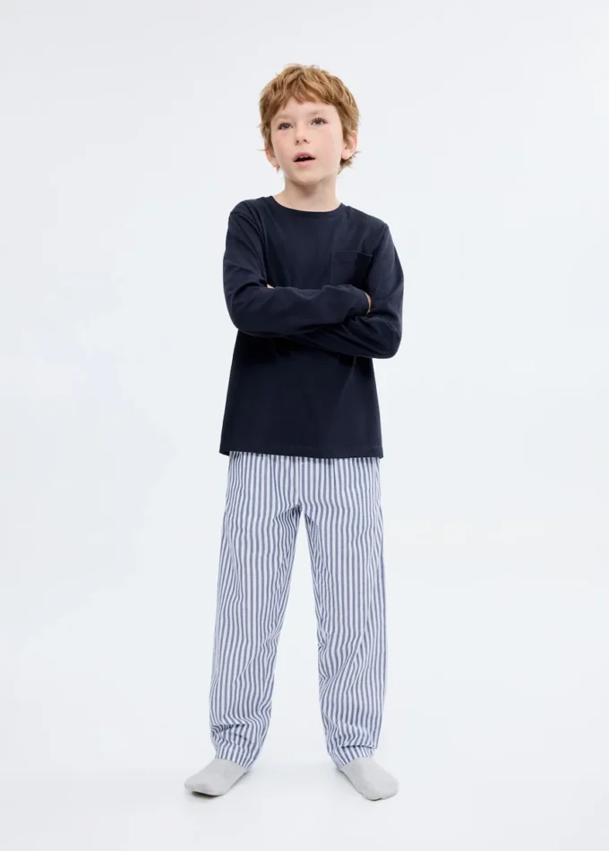 Pigiama lungo a righe