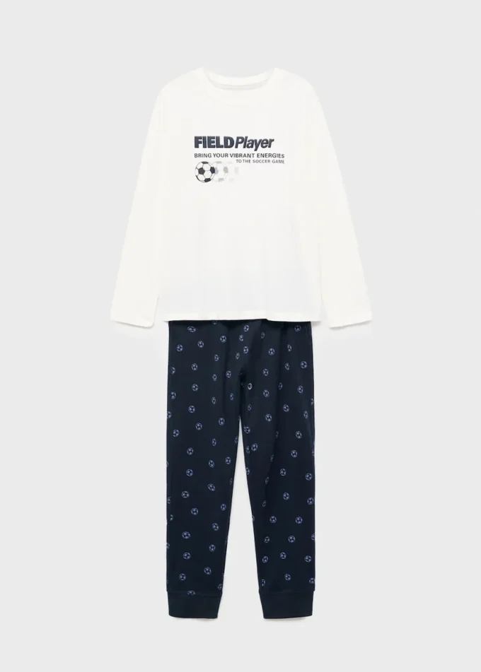 Pigiama lungo stampato con coniglio