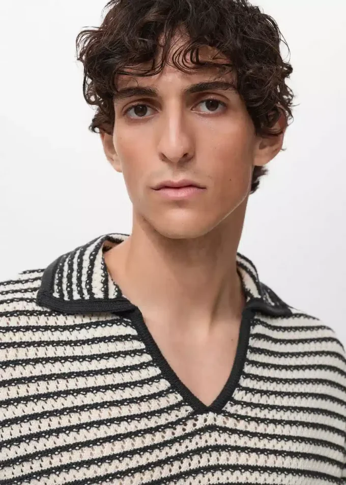 Polo 100% cotone con struttura a righe