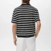 Polo a righe in maglia intrecciata