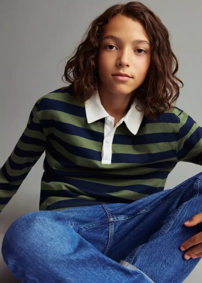 Polo in cotone a righe Polo in cotone a righe
