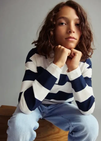 Polo in cotone a righe