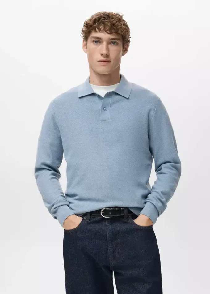 Polo in cotone microstrutturato Polo in cotone microstrutturato