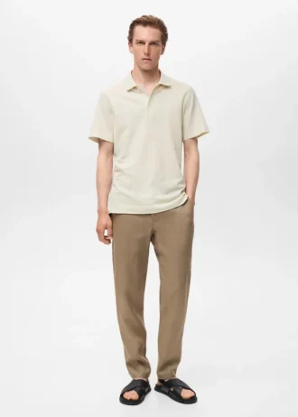 Polo in maglia a coste sottili