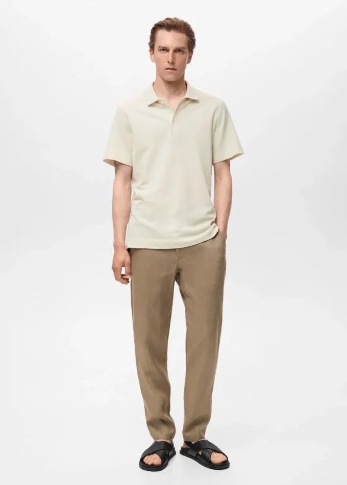 Polo in maglia a coste sottili Polo in maglia a coste sottili