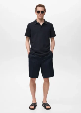 Polo in maglia a coste sottili