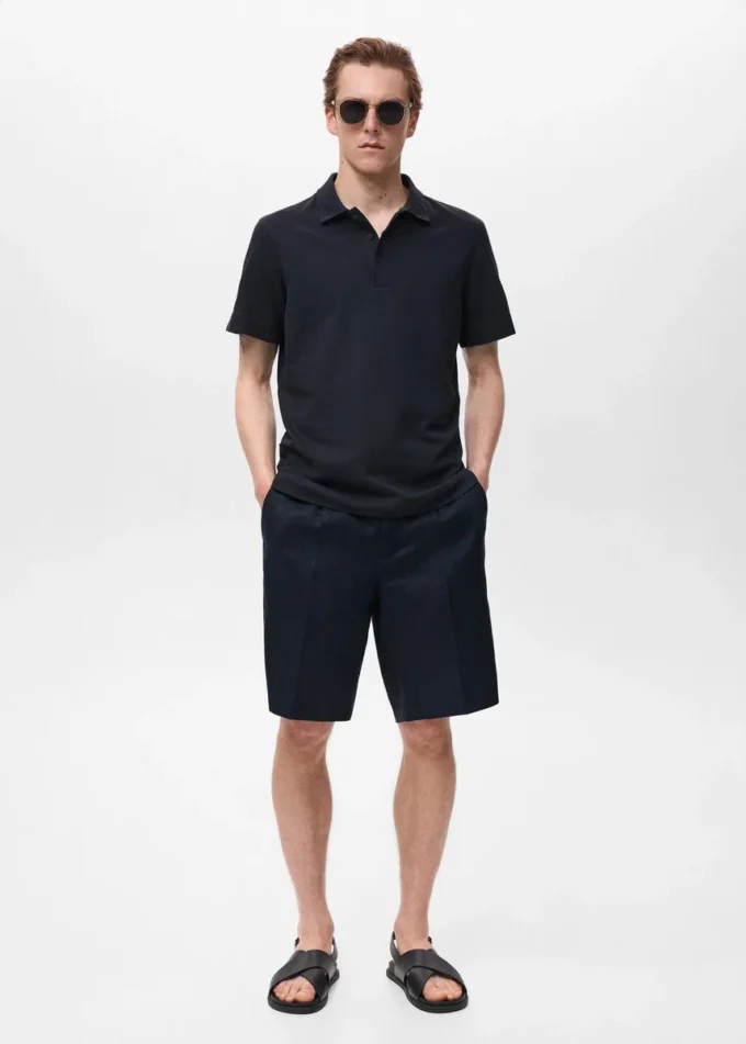 Polo in maglia a coste sottili Polo in maglia a coste sottili