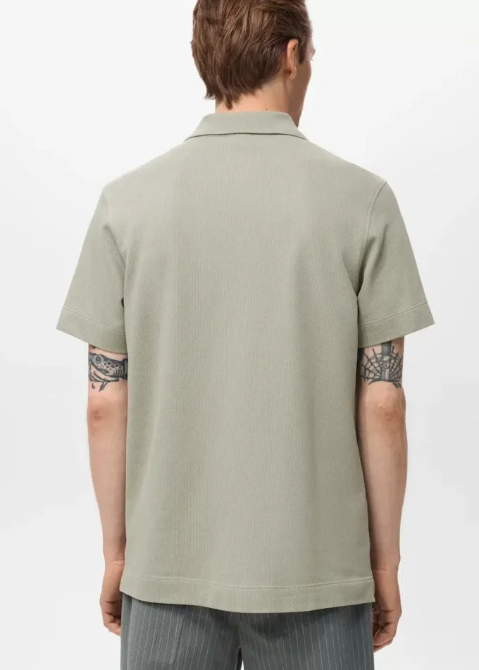 Polo in maglia a coste sottili Polo in maglia a coste sottili