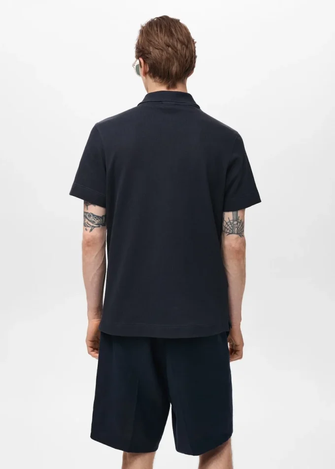 Polo in maglia a coste sottili Polo in maglia a coste sottili