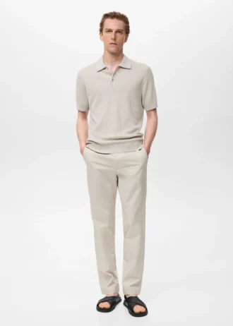 Polo in maglia a costine