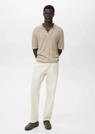 Polo in maglia a costine