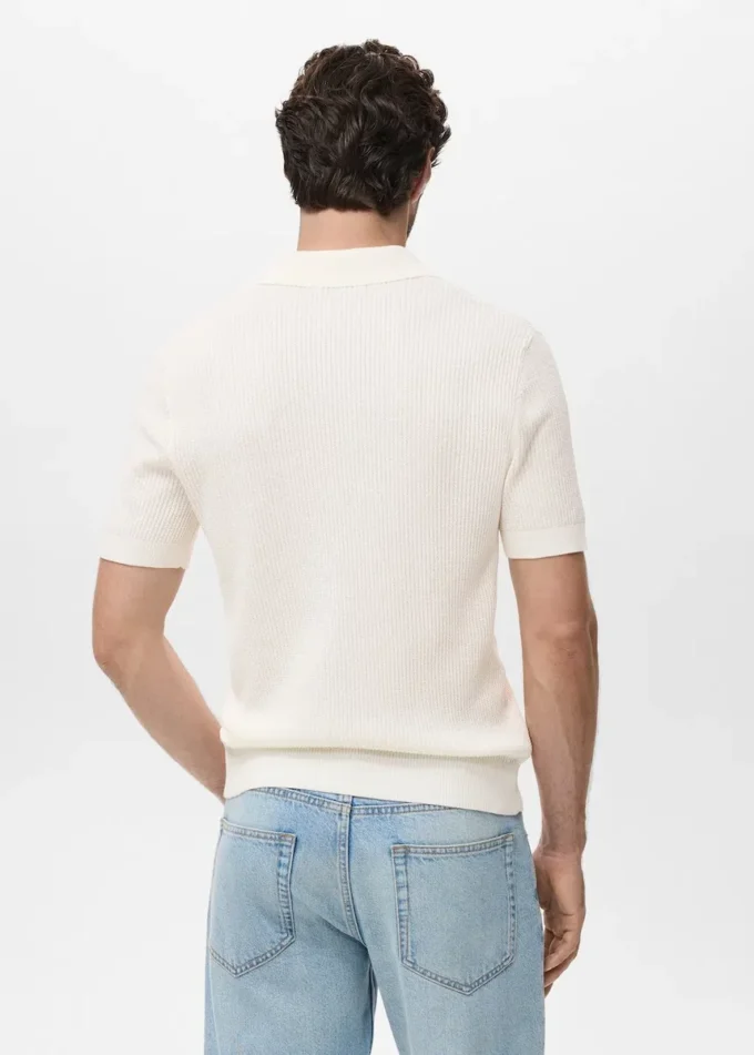 Polo in maglia a costine