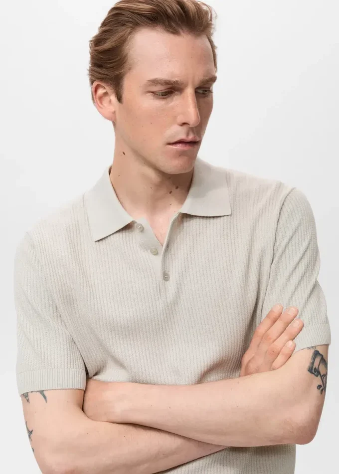 Polo in maglia a costine Polo in maglia a costine