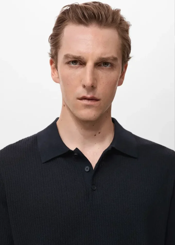 Polo in maglia a costine Polo in maglia a costine