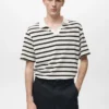 Polo in maglia a righe con texture Polo in maglia a righe con texture