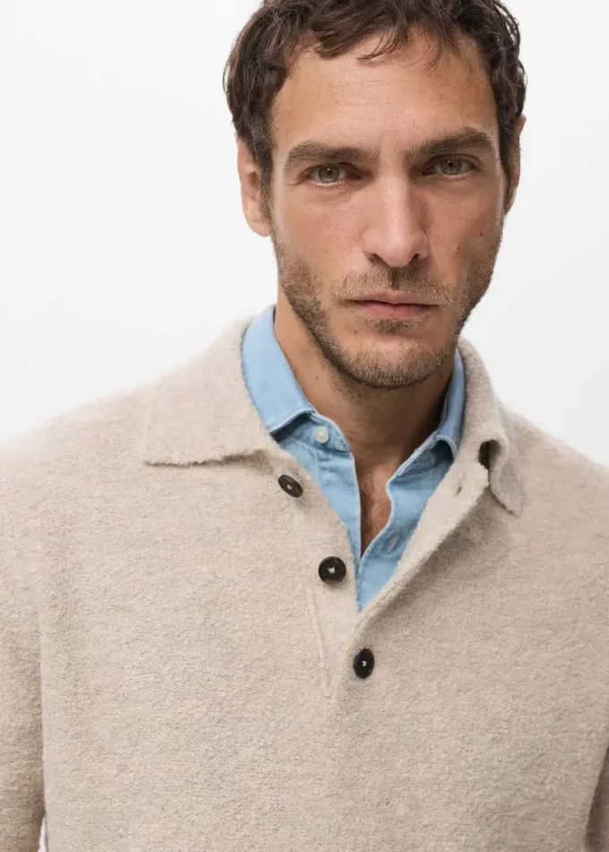 Polo in maglia bouclé mini