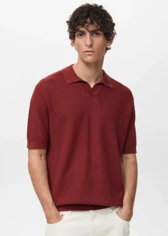 Polo in maglia di cotone strutturata