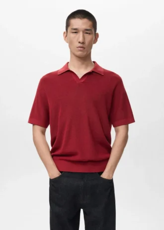 Polo in maglia di cotone strutturata